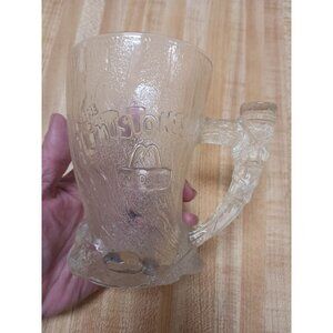Vtg Flintstone Mammoth Mug Collectible 1993 McDonalds Clear Glass